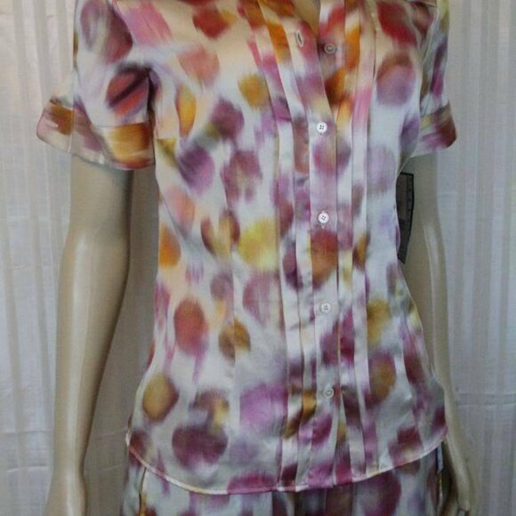 $1875 ROCHAS SET size 40 Italy 4 US 100% SILK  blouses pants women's - Picture 7 of 16